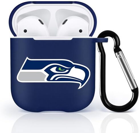 fit Broncos for AirPods 1/2 Case Cover, Designed for AirPods 1/2 Case,[Three-Layer Upgraded Protection] Soft Skin Friendly Liquid Silicone Case Cover Accessories with Keychain in Saudi Arabia