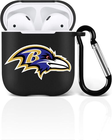 fit Broncos for AirPods 1/2 Case Cover, Designed for AirPods 1/2 Case,[Three-Layer Upgraded Protection] Soft Skin Friendly Liquid Silicone Case Cover Accessories with Keychain in Saudi Arabia