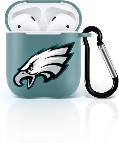 fit Broncos for AirPods 1/2 Case Cover, Designed for AirPods 1/2 Case,[Three-Layer Upgraded Protection] Soft Skin Friendly Liquid Silicone Case Cover Accessories with Keychain in Saudi Arabia
