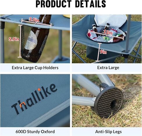 Portable Picnic Camping Table That Fold Up Lightweight, Folding Camping Table 77LBS Load-Bearing, Beach Table with 4 Tear Resistance Cup Holders, Carry Bag for Camp Outdoor Fishing in Saudi Arabia