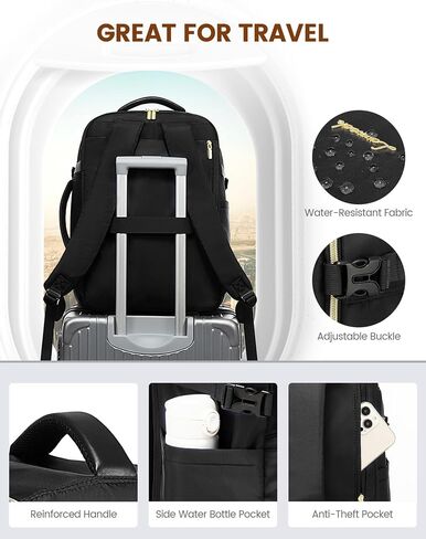 LOVEVOOK Travel Backpack for Women, 40L Large Carry On Backpack Flight Approved, Waterproof Personal Item Travel Bag Fits 17.3'' Laptop,TSA Backpack Suitcase with 3 Packing Cubes in Saudi Arabia