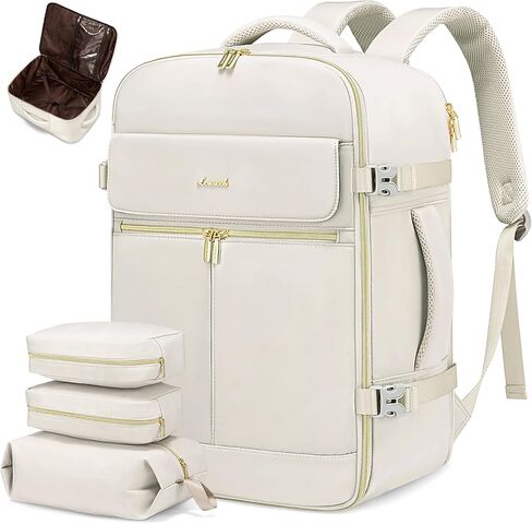 LOVEVOOK Travel Backpack for Women, 40L Large Carry On Backpack Flight Approved, Waterproof Personal Item Travel Bag Fits 17.3'' Laptop,TSA Backpack Suitcase with 3 Packing Cubes in Saudi Arabia