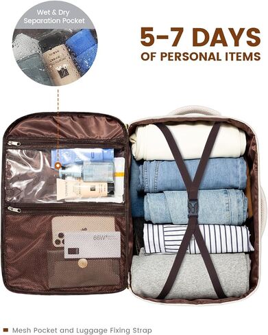 LOVEVOOK Travel Backpack for Women, 40L Large Carry On Backpack Flight Approved, Waterproof Personal Item Travel Bag Fits 17.3'' Laptop,TSA Backpack Suitcase with 3 Packing Cubes in Saudi Arabia