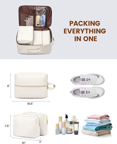 LOVEVOOK Travel Backpack for Women, 40L Large Carry On Backpack Flight Approved, Waterproof Personal Item Travel Bag Fits 17.3'' Laptop,TSA Backpack Suitcase with 3 Packing Cubes in Saudi Arabia