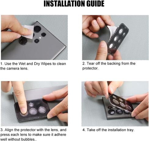 قطعتان من واقي عدسة الكاميرا من الزجاج المقوى لهاتف سامسونج جالاكسي S23 الترا 5G [لا يؤثر على الفلاش] in Kuwait