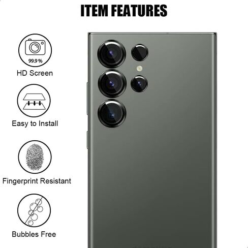 قطعتان من واقي عدسة الكاميرا من الزجاج المقوى لهاتف سامسونج جالاكسي S23 الترا 5G [لا يؤثر على الفلاش] in Kuwait