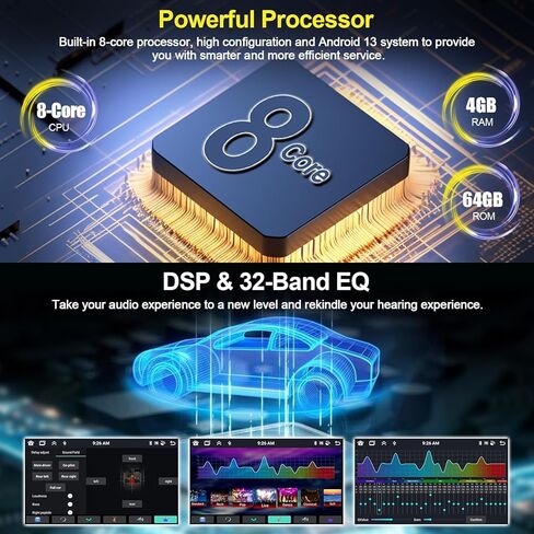 8-Core 4G+64G Car Radio for Chevrolet Chevy Camaro 2010-2015 with Wireless CarPlay Android Auto 9" IPS Android 13 Head Unit Touch Screen Car Stereo with DSP Bluetooth 5.0 GPS Navigation Backup Camera in Kuwait