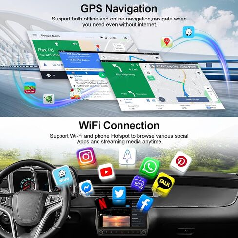 8-Core 4G+64G Car Radio for Chevrolet Chevy Camaro 2010-2015 with Wireless CarPlay Android Auto 9" IPS Android 13 Head Unit Touch Screen Car Stereo with DSP Bluetooth 5.0 GPS Navigation Backup Camera in Kuwait