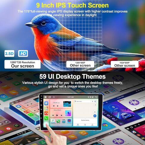 8-Core 4G+64G Car Radio for Chevrolet Chevy Camaro 2010-2015 with Wireless CarPlay Android Auto 9" IPS Android 13 Head Unit Touch Screen Car Stereo with DSP Bluetooth 5.0 GPS Navigation Backup Camera in Kuwait