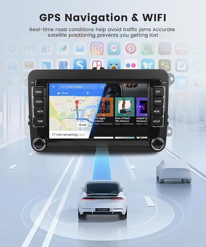 4G+64G Car Radio Stereo for VW Passat Jetta Tiguan Golf MK5 MK6 T5 EOS Polo, Android Rimoody 7'' Wireless Carplay Android Auto Mirror Link GPS 4G-WiFi BT 5.0 FM/AM/RDS DSP Camera in Saudi Arabia