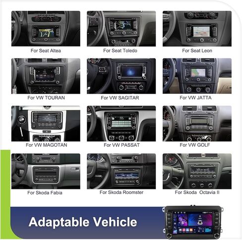 4G+64G Car Radio Stereo for VW Passat Jetta Tiguan Golf MK5 MK6 T5 EOS Polo, Android Rimoody 7'' Wireless Carplay Android Auto Mirror Link GPS 4G-WiFi BT 5.0 FM/AM/RDS DSP Camera in Saudi Arabia