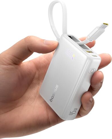 Baseus Power Bank, Picogo 10000mAh 45W 3-Output Portable Charger with Built-in USB-C Cable, PPS/PD QC Fast Charging External Battery Pack for iPhone 16/15/14/13 Series, Samsung, MacBook Pro, iPad in Saudi Arabia