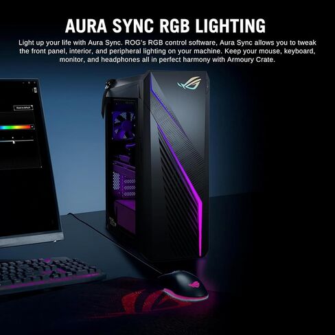 ASUS ROG Strix i7 RTX 4060 Ultimate Gaming Desktop, Intel i7-13700F (Beats Intel i9-12900K), NVIDIA GeForce RTX 4060, 64GB RAM, 4TB SSD, Wi-Fi 6, RJ-45, DisplayPort, Wired KB & Mouse, W11P, Black in Saudi Arabia