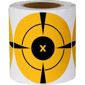 Bullseye Target Stickers - 250 Target Roll -High Visibility Neon Orange Self-Adhesive Targets for Shooting Fluorescent 3" Inch Adhesive Shooting Target Stickers