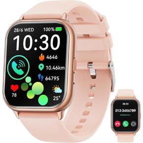 ساعة ذكية للرجال والنساء وهواتف Android iOS (الرد/إجراء المكالمات)، ساعة ذكية لتتبع اللياقة البدنية مقاس 1.85 بوصة مع مراقب معدل ضربات القلب والنوم، ساعات ذكية مقاومة للماء IP68 وأجهزة تتبع الأنشطة in Kuwait