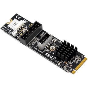 xiwai 5Gbps Type-E USB 3.1 Front Panel Socket & USB 2.0 to NVME NGFF M-Key Express Card Adapter for Motherboard