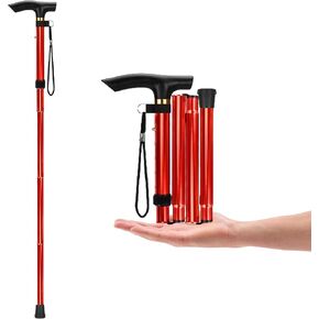 Aluminum Alloy Walking Sticks Trekking Poles Hiking Cane Foldable Hiking Stick Anti-Slip Cane for Elderly Length Adjustable Walking Stick Cane for Elderly in Saudi Arabia