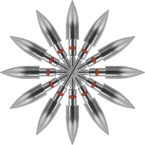 Stainless Steel Archery Field Points,Various Outside Diameter,100/125 Grains,Screw in Archery Field Tips(1 Dozen)