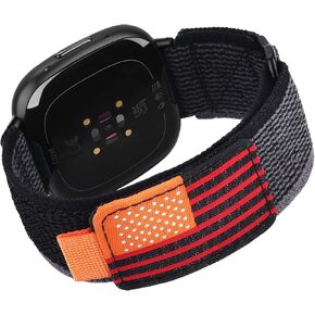 KOREDA Compatible with Fitbit Versa 3/Fitbit Versa 4/Fitbit Sense/Sense 2 Bands for Women Men, Adjustable Stretchy Elastic Braided Nylon Sport Strap for Fitbit Smartwatch
