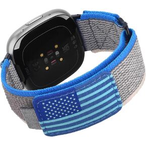 KOREDA Compatible with Fitbit Versa 3/Fitbit Versa 4/Fitbit Sense/Sense 2 Bands for Women Men, Adjustable Stretchy Elastic Braided Nylon Sport Strap for Fitbit Smartwatch in Kuwait