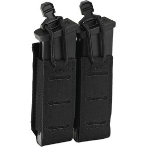 9mm Magazine Pouch,SABADO Double Pistol Mag Pouch Hook and Loop Strap,Double Magazine Pouch for Duty Belt and Vest