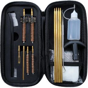 Gun Cleaning Kit Rifle 5.56 Cleaning Kit .223 Pistol Cleaning Kit with Brass Cleaning Rod, Gun Cleaning Brushes, Oil Bottle for Shooting Hunting