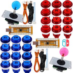 Arcade Game Controller USB Encoder 2 Player Gamepad Cherry MX Microswitch Button 8way Joystick for Nintendo Switch PC PS3 Retropie Raspberry Pi MAME