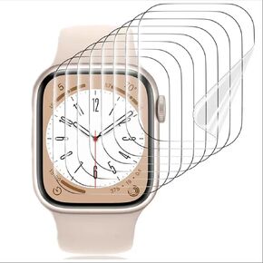 5Pcs Hydrogel Screen Protector for Apple Watch Series 9/8 / 7 41mm Smartwatch Soft HD Clear TPU Film Touch Sensitive, Self-Healing, Anti-Scratch, Ultra-Thin, Easy Installation