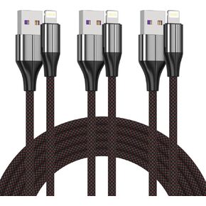 Short iPhone Charger [MFi Certified], 3 Pack 1 feet Short Lightning Cable & Data Sync Fast 1 Foot iPhone Cord Compatible with iPhone Xs max/xr/x/8/8 Plus/7/7 Plus/6/6s Plus/5s/5,iPad (Black)