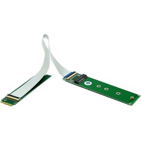 Sintech M.2 NVME Extender,NGFF M-Key PCIe 3.0 SSD Extention Card with Anti-electromagnetic Foiled Cable 20CMS (Silver Cable)