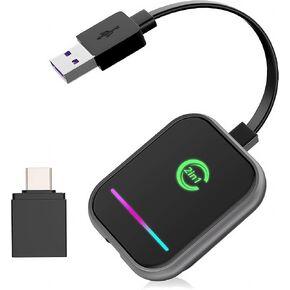 Zinc Alloy Wireless CarPlay/Android Auto Adapter USB for Factory Wired CarPlay Cars (Model Year: 2015 to 2024) ，Wireless CarPlay/Android Auto Dongle Convert Wired to Wireless CarPlay/Android Auto