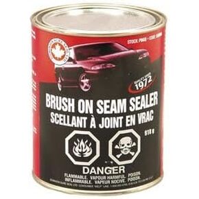 Dominion Sure Seal Brush-On Seam Sealer - Waterproof Sealant Caulk for Automotive & Fabric Repairs - High Temp Silicone, Bondo Body Filler, Seam Sealer, Black Silicone