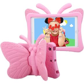 iPad Mini Case for Kids, Light Weight Cute Butterfly Design Shockproof Drop-Proof Soft EVA Foam Protective Tablet Case Cover for Apple iPad Mini 1/2/3/4 - Pink