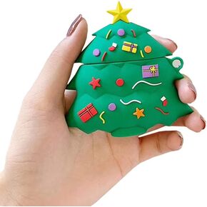 ICI-Rencontrer Compatible with Earbuds Case Airpods 1 & 2, Kids Girls Women 3D Cute Christmas Tree Gifts Anti-Scratch Wireless Earphone Protector