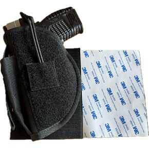Universal Vehicle Mount Car Truck Conceal Ambidextrous Holster with Magazine Pouch Adhesive-Backed Hook for Right and Left Hand Draw Fits Subcompact to Large Handguns 3.0