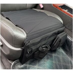 Tactical Car Seat Carry Holster with Large Zipper Pocket for Concealed Carry Gun Mount Pistol Holder Handgun Molle Seat Cover Fits Most Vehicle Trucks SUVs Pickup