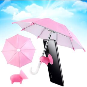 Phone Umbrella for Sun, Umbrella for Phone, Cell Phone Umbrella, Phone Umbrella for Sun Shad with Suction Cup Stand,Outdoor Anti-Glare Phone Shade Cover(Pink)