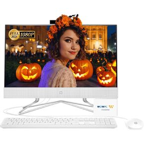 HP All-in-One Desktop Computer | 2024 Model | Intel Processor | 21.5" FHD | 8GB RAM | 1TB Storage (512GB PCIe SSD + 512GB External Hard Drive) | Wired Keyboard & Mouse | Windows 11 Pro