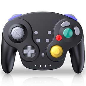 Wireless Controller for Switch/Lite/Switch Online, NGC Style Pro Controller Compatible with PC/Steam - (Built-in Rumble) (Rechargeable) (NFC)- Black