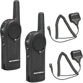 Motorola DLR1020 Two-Way Digital Business Radio (DLR1020) + HKLN4606 Remote Speaker Mic (2-Pack)