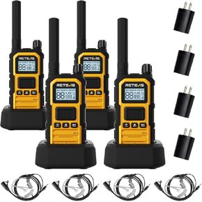 Retevis RB48P Walkie Talkies for Adults, 5W GMRS Waterproof 2 Way Radio Long Range(4 Pack) (with Earpiece)