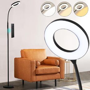 LED Floor Lamp, Living Room Lamps, 3 Color Temperatures Bright Modern Tall Lamp, Adjustable Gooseneck Standing Lamp with Remote & Touch Control,Floor Lamp for Living Room, Bedroom, Office