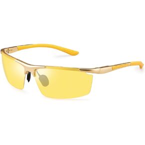 Polarized Night Vision Glasses for Men and Women Yellow Safety Driving Glasses with UV Protection and Anti Glare
