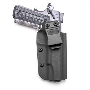 GRITR IWB Kydex Right/Left Hand Handgun Holster for Men & Women Concealed Carry Compatible with 1911 Models | Open Bottom, Optic Cut & Adjustable Retention