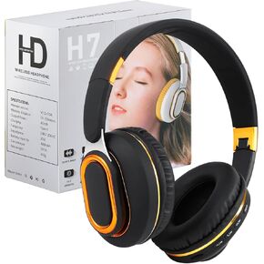 Bluetooth Headphones, Foldable Wireless Over-Ear Headphones with Hidden Mic for Cell Phone, Laptop, PC, Suitable for Music, School, Workouts, and Gaming (Black)