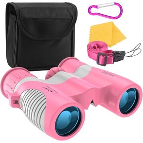 Binoculars, 8x21 High Resolution Compact Binoculars, Shockproof Binoculars for Birdwatching, Travel, Camping, Hiking, Hunting, Exploration, Pink