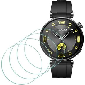 Screen Protector for HUAWEI Watch GT4 41mm/ GT5 41mm [4 Pack] Tempered Glass 9H Hardness Anti-Scratch Sensitive Touch Bubble Free Film Ultra-Thin Protective Cover