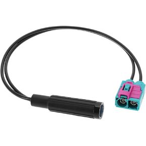 SING F LTD Double Fakra Female to DIN Female Car Antenna Adapter Vehicle Stereo FM AM Radio Aerial Connector Cable Wire Gauge RG174 28cm