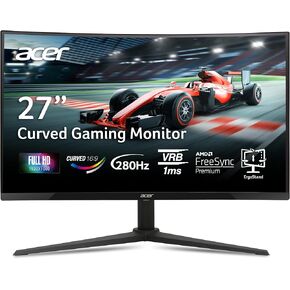 Acer Nitro 27 Inch 1500R Curved Zero-Frame Full HD (1920 x 1080) Gaming Monitor | AMD FreeSync Premium | Up to 280Hz Refresh | 1ms VRB | 1 x Display Port 1.4 and 2 x HDMI 2.0 Ports | XZ270