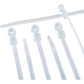 THE CIMPLE CO 7 inch Black Nylon Zip Ties (Wire, Cable Ties) - Strong - Indoor and Outdoor Rated -Screw Mounting Hole, 100 Pack